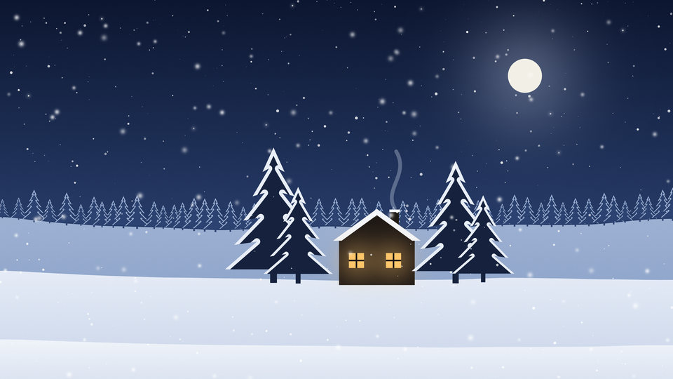 Cabin Night, desktop preview
